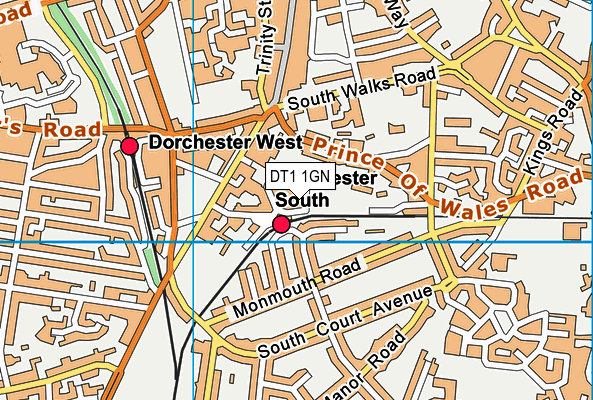 DT1 1GN map - OS VectorMap District (Ordnance Survey)