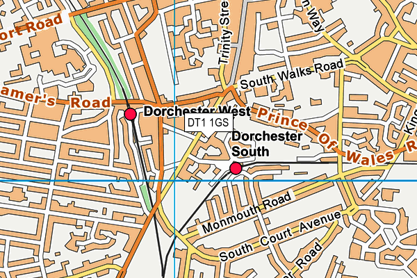 DT1 1GS map - OS VectorMap District (Ordnance Survey)