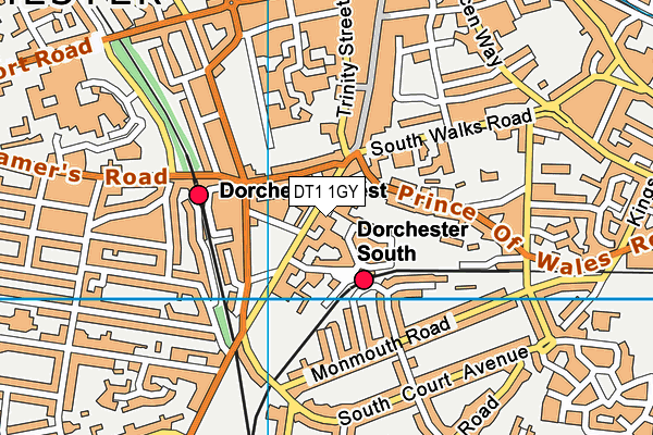 Anytime Fitness (Dorchester) map (DT1 1GY) - OS VectorMap District (Ordnance Survey)