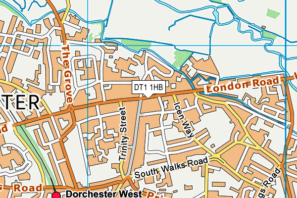 DT1 1HB map - OS VectorMap District (Ordnance Survey)