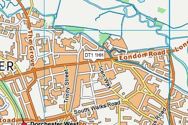 DT1 1HH map - OS VectorMap District (Ordnance Survey)
