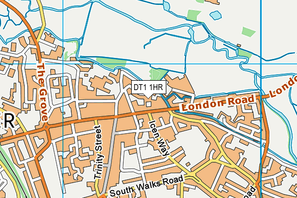 DT1 1HR map - OS VectorMap District (Ordnance Survey)