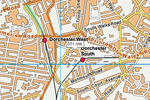 DT1 1HX map - OS VectorMap District (Ordnance Survey)