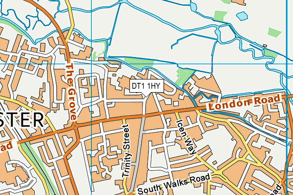DT1 1HY map - OS VectorMap District (Ordnance Survey)