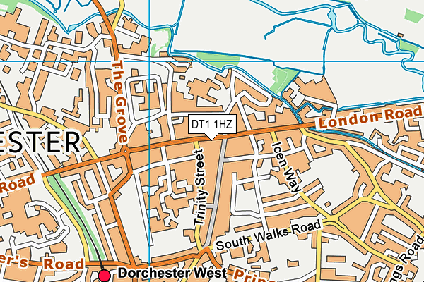 DT1 1HZ map - OS VectorMap District (Ordnance Survey)
