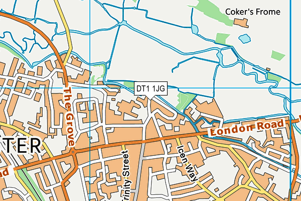DT1 1JG map - OS VectorMap District (Ordnance Survey)