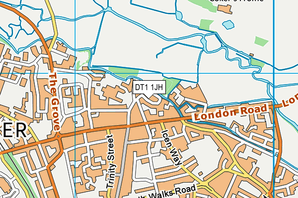 DT1 1JH map - OS VectorMap District (Ordnance Survey)