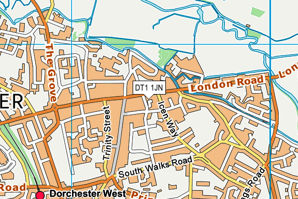 DT1 1JN map - OS VectorMap District (Ordnance Survey)