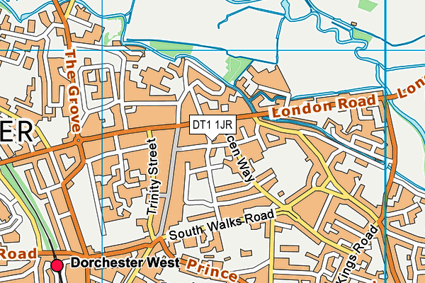 DT1 1JR map - OS VectorMap District (Ordnance Survey)