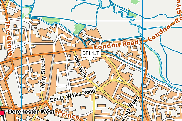 DT1 1JT map - OS VectorMap District (Ordnance Survey)
