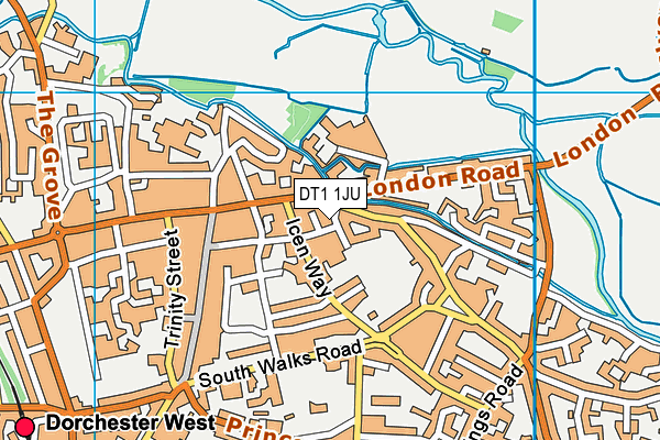 DT1 1JU map - OS VectorMap District (Ordnance Survey)