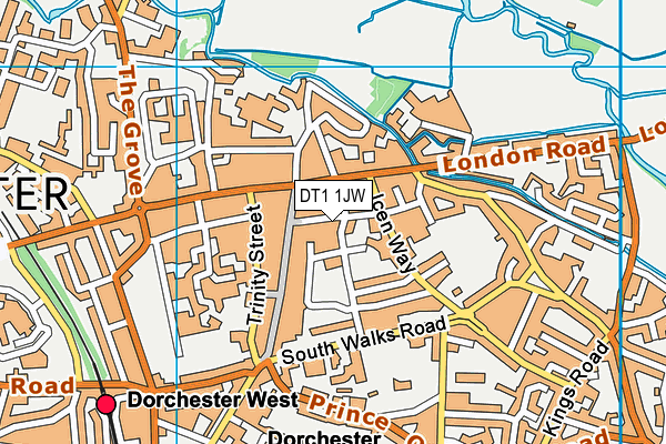 DT1 1JW map - OS VectorMap District (Ordnance Survey)