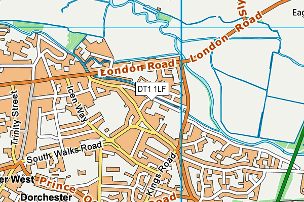 DT1 1LF map - OS VectorMap District (Ordnance Survey)
