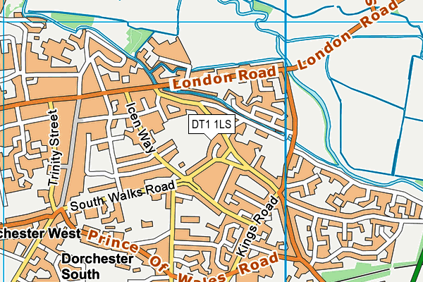 DT1 1LS map - OS VectorMap District (Ordnance Survey)