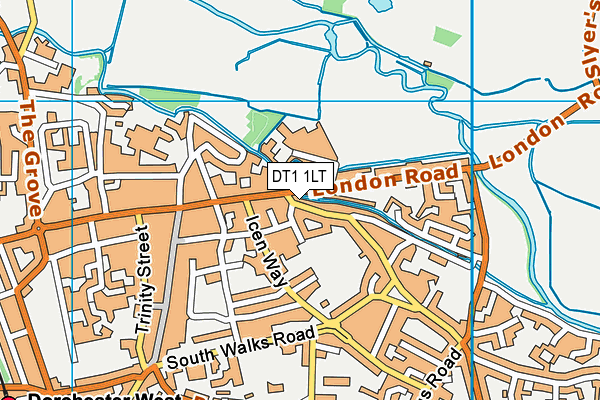 DT1 1LT map - OS VectorMap District (Ordnance Survey)