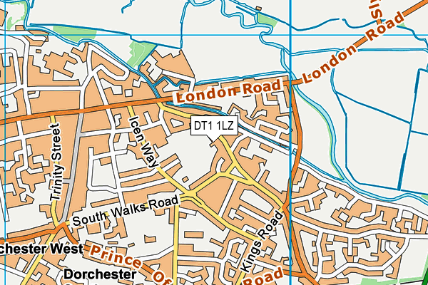 DT1 1LZ map - OS VectorMap District (Ordnance Survey)
