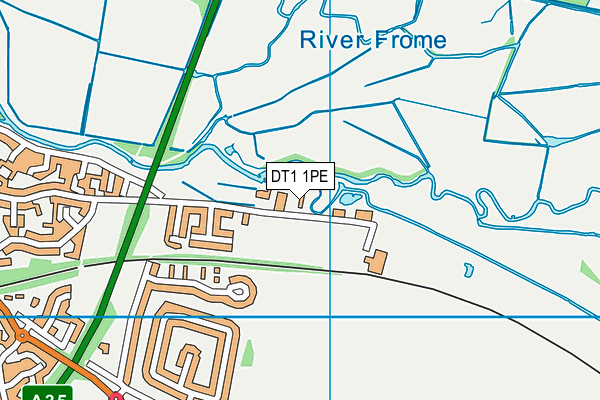 DT1 1PE map - OS VectorMap District (Ordnance Survey)