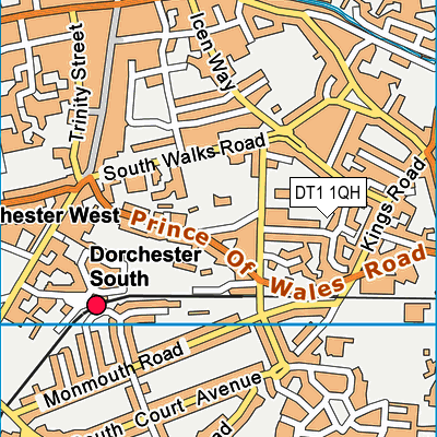 DT1 1QH map - OS VectorMap District (Ordnance Survey)