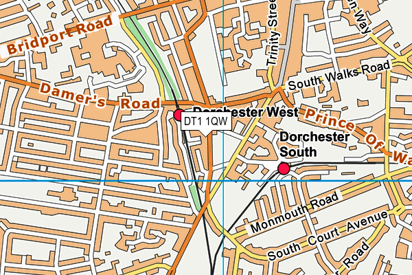 DT1 1QW map - OS VectorMap District (Ordnance Survey)