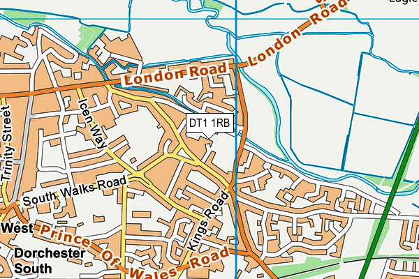 DT1 1RB map - OS VectorMap District (Ordnance Survey)