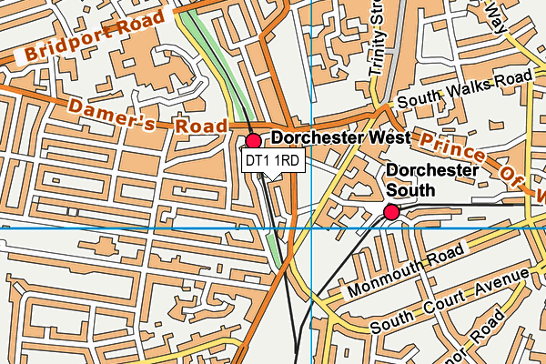 DT1 1RD map - OS VectorMap District (Ordnance Survey)