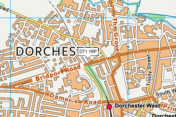 DT1 1RP map - OS VectorMap District (Ordnance Survey)