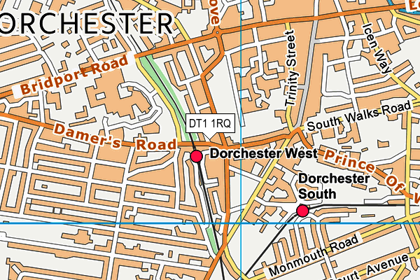 DT1 1RQ map - OS VectorMap District (Ordnance Survey)