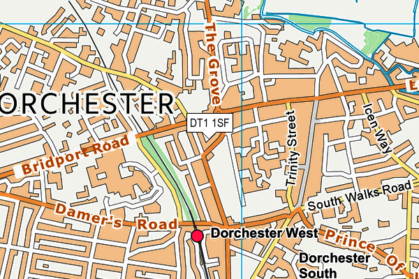DT1 1SF map - OS VectorMap District (Ordnance Survey)