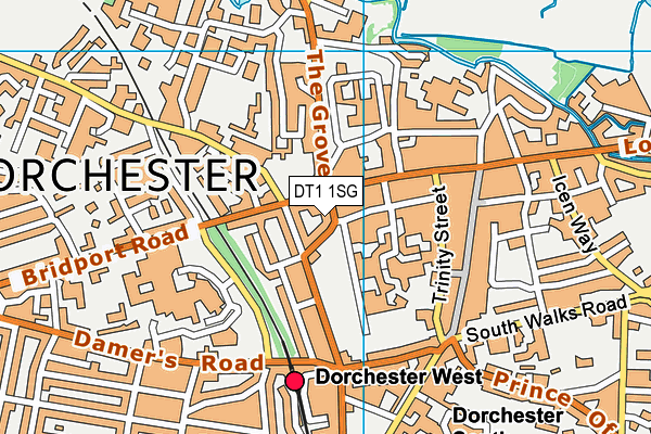 DT1 1SG map - OS VectorMap District (Ordnance Survey)