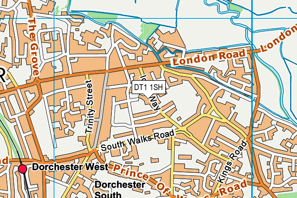DT1 1SH map - OS VectorMap District (Ordnance Survey)