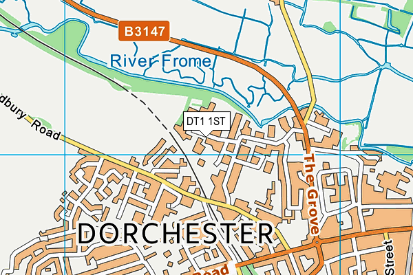 DT1 1ST map - OS VectorMap District (Ordnance Survey)