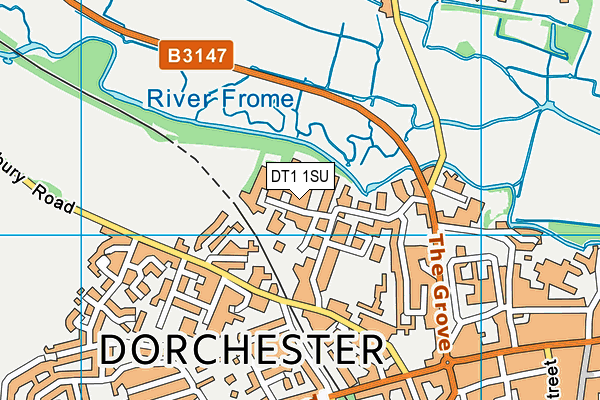 DT1 1SU map - OS VectorMap District (Ordnance Survey)