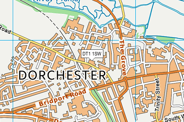 DT1 1SW map - OS VectorMap District (Ordnance Survey)