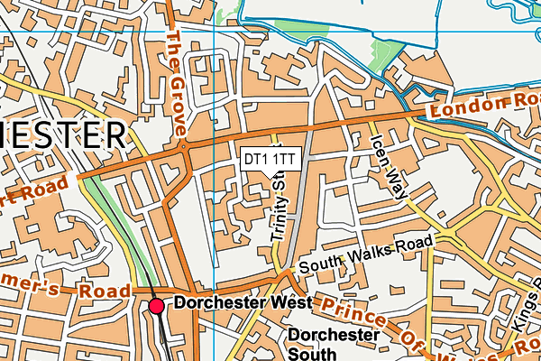 The Gym Group (Dorchester) map (DT1 1TT) - OS VectorMap District (Ordnance Survey)