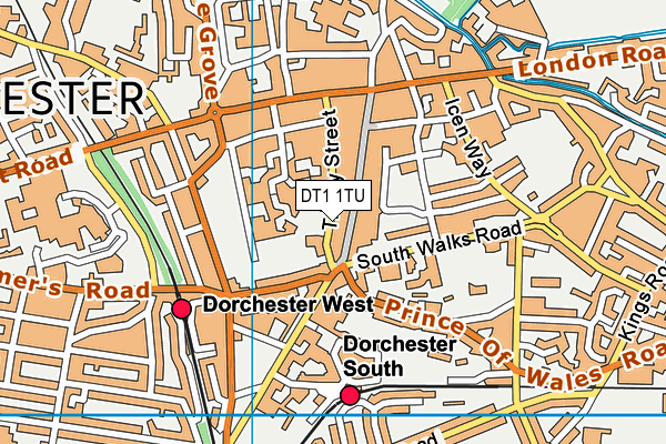 DT1 1TU map - OS VectorMap District (Ordnance Survey)