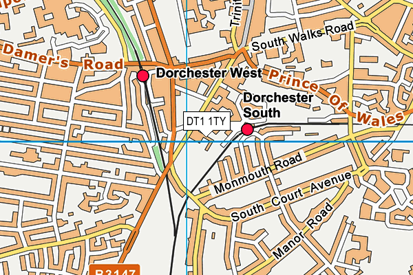 DT1 1TY map - OS VectorMap District (Ordnance Survey)