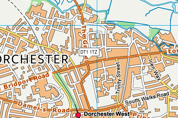 DT1 1TZ map - OS VectorMap District (Ordnance Survey)