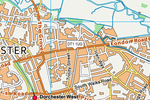 DT1 1UG map - OS VectorMap District (Ordnance Survey)