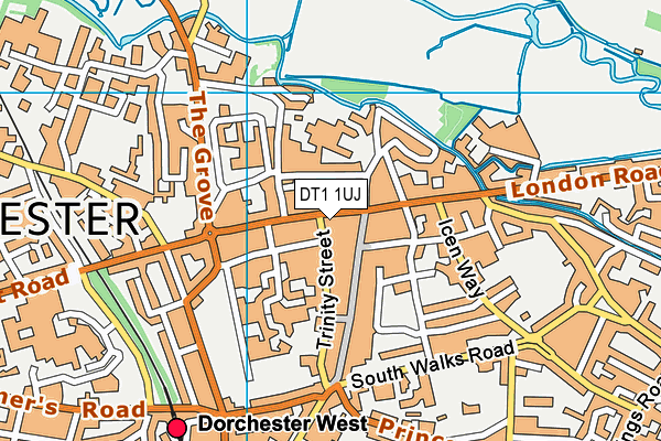 DT1 1UJ map - OS VectorMap District (Ordnance Survey)