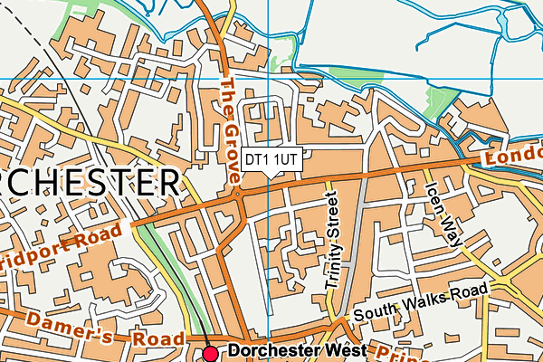 DT1 1UT map - OS VectorMap District (Ordnance Survey)