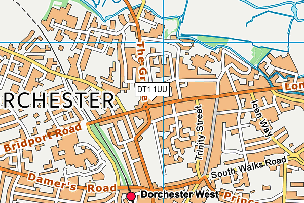 DT1 1UU map - OS VectorMap District (Ordnance Survey)