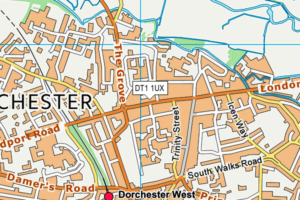 DT1 1UX map - OS VectorMap District (Ordnance Survey)