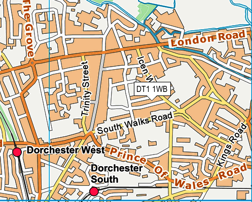 DT1 1WB map - OS VectorMap District (Ordnance Survey)