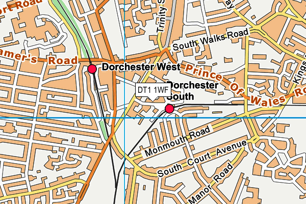 DT1 1WF map - OS VectorMap District (Ordnance Survey)