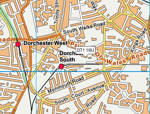 DT1 1WJ map - OS VectorMap District (Ordnance Survey)