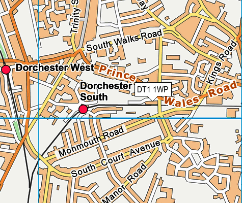 DT1 1WP map - OS VectorMap District (Ordnance Survey)