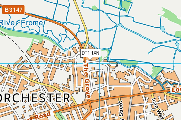 DT1 1XN map - OS VectorMap District (Ordnance Survey)
