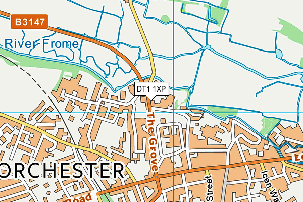 DT1 1XP map - OS VectorMap District (Ordnance Survey)