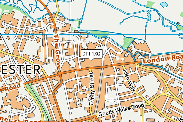 DT1 1XQ map - OS VectorMap District (Ordnance Survey)