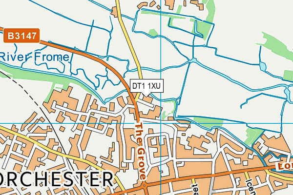 DT1 1XU map - OS VectorMap District (Ordnance Survey)